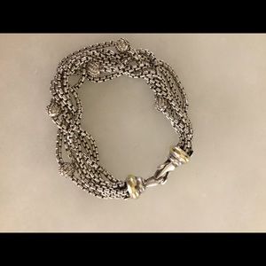 David Yurman Two Tone Diamond Multistrand Bracelet